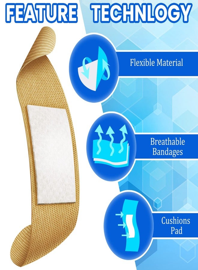 Lounsweer 1000 Pcs Fabric Adhesive Bandages Variety Pack Bulk Assorted Sizes Flexible Breathable Patch Fabric Bandages for Family First Aid Skin Wrap Finger Wound, Natural - Image 5